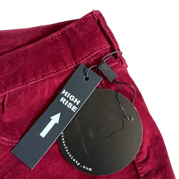 Articles of Society Red Velvet Perren Hilary High Rise Pants Size 32 NWT - Picture 9 of 12